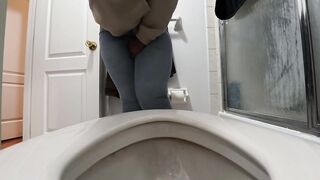 How Lengthy can I hold it Whilst looking at the Water closet PART 17: Squirming in Jean