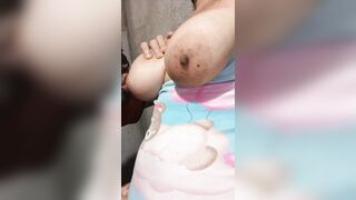 My dad is addicted to sucking large titties and hard nipps that's why I breastfeed him