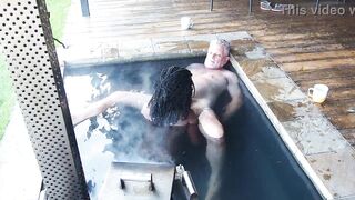 "Steam, Sun & Serenity" Black Secretary screws her boss in the hottub