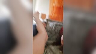 Excited trans early morning sex with mature stud