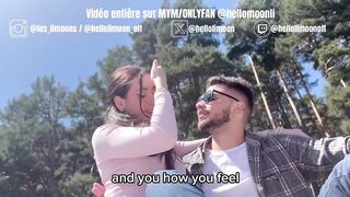 Little French angel sucks a large dong and takes 2 cumshots, one in her throat and the other on her bi