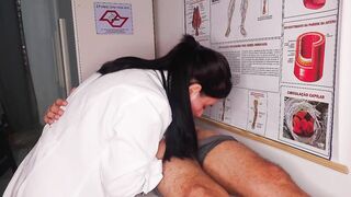 Erection in front of the nurse