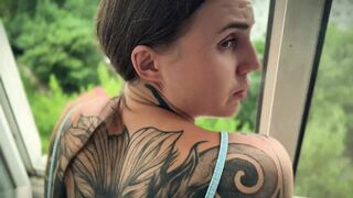 That babe Was So Tempting in the Window – I Had to Cum on Her Back POV