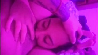 eating honey beneath the soft pink light