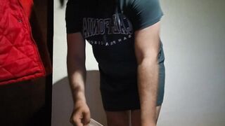 trying on cute pants and a hot couple