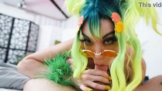 Duett got her unfathomable mouth constricted vagina and BIGGEST BAZOOKAS SCREWED - COSPLAY - Little Puck