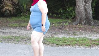 Pissing in public - breasty mother i'd like to fuck in mini suit showing off large moist booty and flashing twat close up