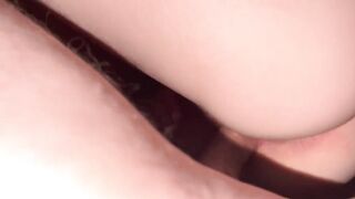 BF bang me and ejaculating to my round booty rectal hole during my period and I squeeze my large round booty