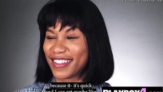 Large booty ebony mother I'd like to fuck excitement masturbation after hawt interview for the Playboy