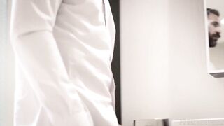 PURE TABOO. Wealthy guy intimidates his European maid into cleaning for him in the stripped