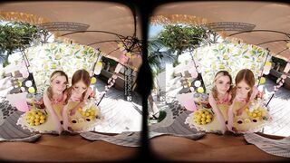 VR Bangers: Hawt Hotties In Pink Pants Screw U After A Glass Of Limonade In A FFM Three-some - VR Porn