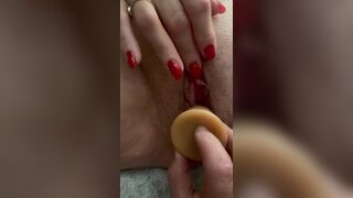 Close up sex tool female climax