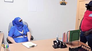 big beautiful woman SSBBW Boss milk each drop of cum from employee schlong, 'coz no water was obtainable to swallow