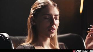 POV: Blond Chick Smokin' Cigarette Gets Turned On And Goes For Smokey Oral job & Tugjob