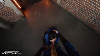 VR Conk: Hot Lucy In Uniform Gives A Unfathomable Oral-job & Takes A Massive Shlong In Her Booty In Fallout Movie Game Cosplay Parody pt.three