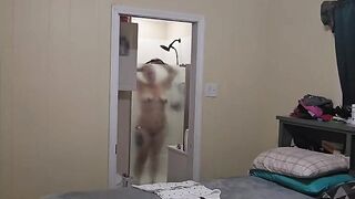 Voyeur Pawg showers, shaves and screws herself previous to getting willing