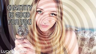 Mesmerizing Chastity Affirmations Lucy Spanks Golden-haired Femdom POV