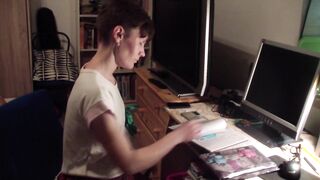 Youthful shy student´s dream with her coach part 1