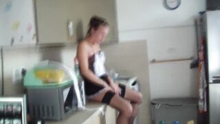 youthful shy housegirl drilled by her boss