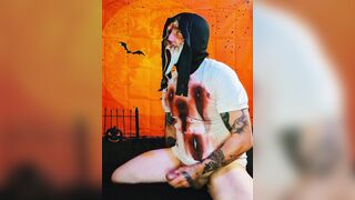 Zombie Ghostface Cosplay Amateur Masturbation Movie scene