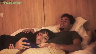 I was watching Netflix with my stepsister and this babe lay down on my lap so I could put my schlong in her throat.