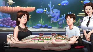 Summertime Saga - Breasty Stepmom gets rammed by a large dong after a romantic date