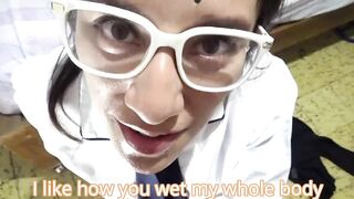 POV A CUMSLUT STUDENT, ROUGHT SLOPPY BLOW JOB AND PLAYING WITH CUM