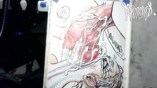 This babe Sucked The Soul Outta My Nuts for a Gigantic Load w/ Xray Vision - Drawing Timelapse by Drenched