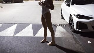 Walking back from a night out in Cap d'Agde, with my spanked butt!