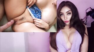 Breasty stepsister cums three times in her biggest cunt