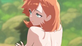 MISTY SUCKS AND SCREWS ASH’S MASSIVE SHLONG OUTDOORS. POKEMON MANGA ANIMATION