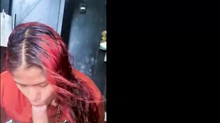 My large-breasted sister-in-law is alone with me! I'm gonna cum in her throat! I hope they at no time check out about us!