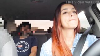 A promiscuous ride-share driver caught a passenger masturbating from behind and had sex with him out of a cock-sock!