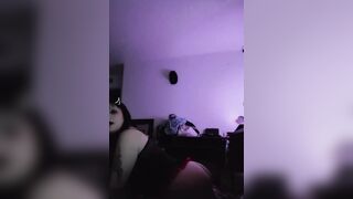 SOLO TRANS ANGEL TESTING HER SEX MACHINE TO MUSIC