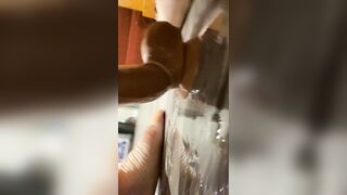 Cute trans boi plays with self til this chab busts