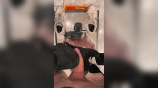 Homo lad bangs his fella's Ultraboost and cums