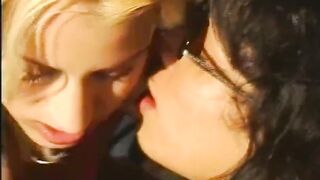 Large bazookas and small lesbos vagina licking sex toy playing