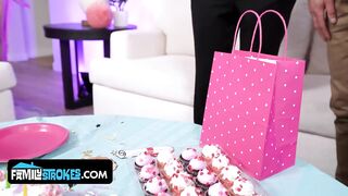 Graduation Surprise - Stepdaughter Takes on 3 Giant Taboo Ramrods at One time