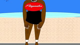 Curvy Hot Black Photoshoot on beach