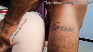 Sexy sex between allies ends with Albina's butt ripped open and leaking cum.