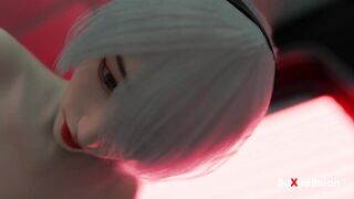 Neon Fantasies 2077 - Sexy cyberpunk shemale hentai bangs hawt angel - oral-sex, cowgirl, doggy style & spunk fountain