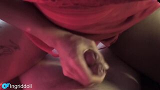 Ingrid Doll gives a schlong as a Christmas present and destroys her obedient's booty