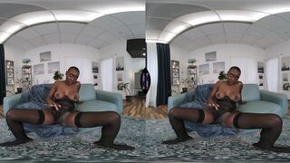 VR Porn - Afro Black Beauty Zaawaadi Solo Fingering Her Ebony Twat In Hot Underware