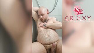 The corpulent homo pig Cri33Y voids urine uncontrollably with an greatly inflexible and unshaved wang