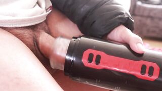 cumming inside my automatic fleshlight - teasing my sensitive glans after cumming