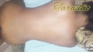 Filling my ebony angel's booty with fine stuff.