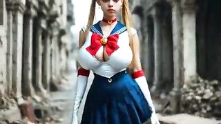 Sailor moon subdued the bad boys 0 (AI-generated) (No live-action) (NSFW)