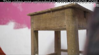 Slim Tattooed Cutie Work Wear Gets Lustful Painting Solo Masturbation, ANAL, GAPES, SQUIRT