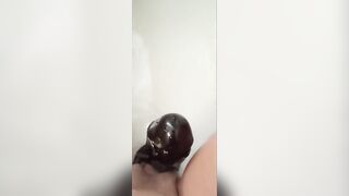 I play with a admirable ebony sex-toy, I rub it well on my clitoris and then I put it inside my snatch