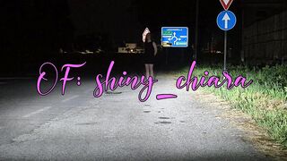 Trans Street Doxy looking for clients pee on the side of the street